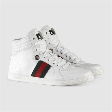 gucci white high sneaker|white gucci sneakers for women.